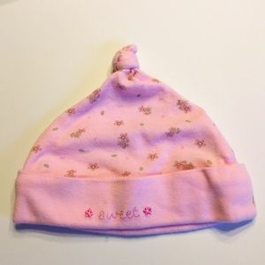 Carter's Top Knot Floral Beanie Baby Hat Size 3 Months